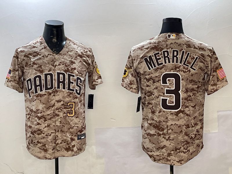 Men San Diego Padres #3 Merrill Camo Game 2025 Nike MLB Jersey style 6